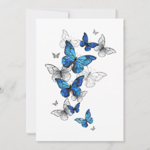 Cartes Pour Fêtes Annuelles Papillons volants bleus Morpho
