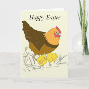 Cartes Pour Fêtes Annuelles Pâques au poulet et aux poulets