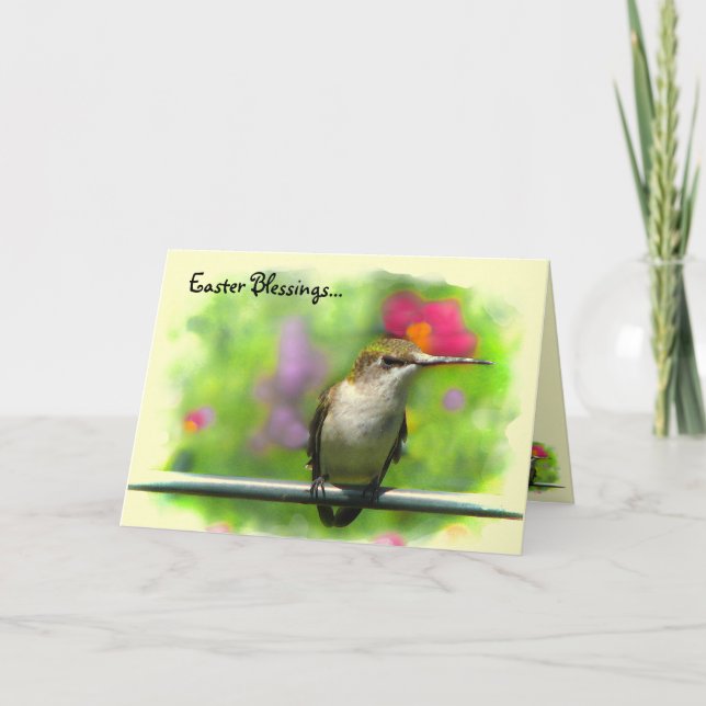 Cartes Pour Fêtes Annuelles Pâques aux colibris (Devant)