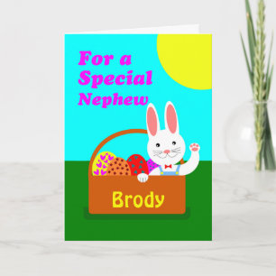 Cartes Pour Fêtes Annuelles Pâques avant personnalisées pour Nephew, Ajouter u