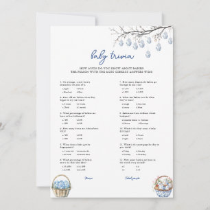 Cartes Pour Fêtes Annuelles Pâques Baby Trivia Baby shower Game Card