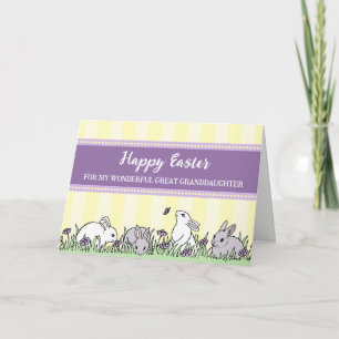 Cartes Pour Fêtes Annuelles Pâques Bunnies Joyeux Pâques Grande Petite-fille