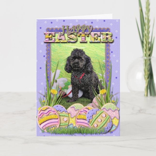 Cartes Pour Fêtes Annuelles Pâques - caniche - junior (Devant)