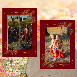 Cartes Pour Fêtes Annuelles Pâques Crucifixion Lent Résurrection Photo de fami