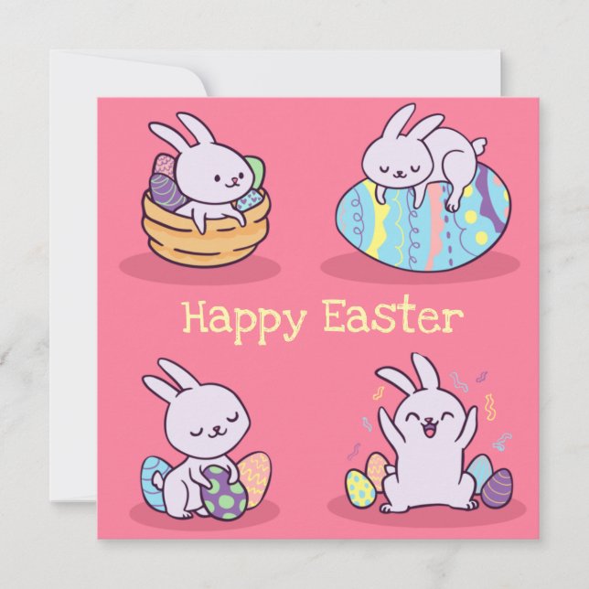 Cartes Pour Fêtes Annuelles Pâques de Kawaii (Devant)