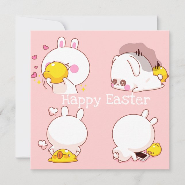 Cartes Pour Fêtes Annuelles Pâques de Kawaii (Devant)