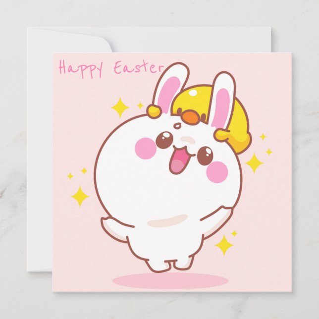 Cartes Pour Fêtes Annuelles Pâques de Kawaii (Devant)