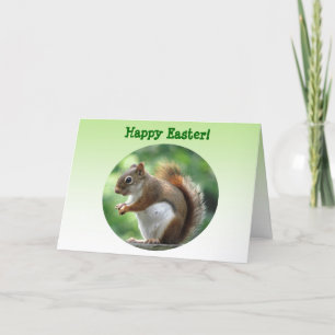 Cartes Pour Fêtes Annuelles Pâques de l'écureuil rouge