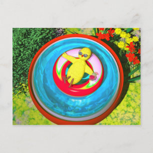 Cartes Pour Fêtes Annuelles Pâques de poussins se détendre dans la piscine