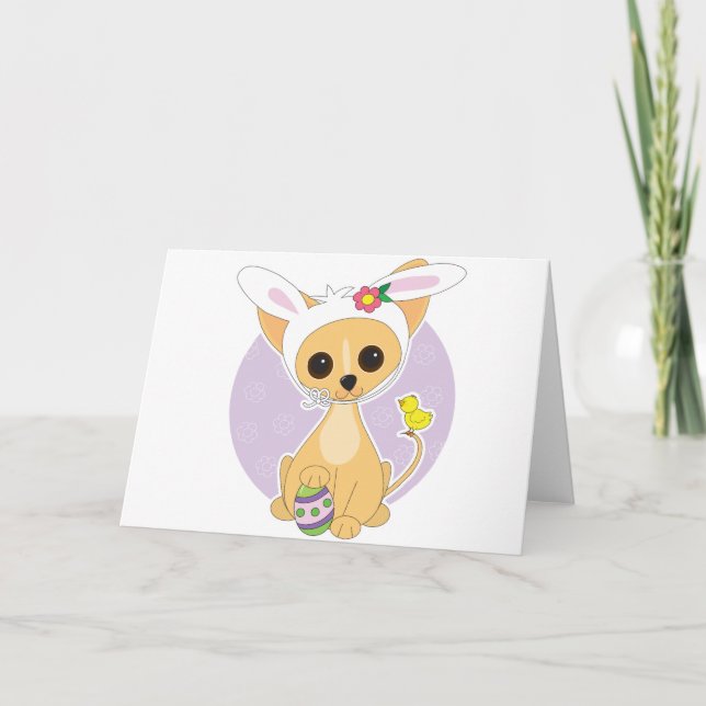 Cartes Pour Fêtes Annuelles Pâques du Chihuahua (Devant)