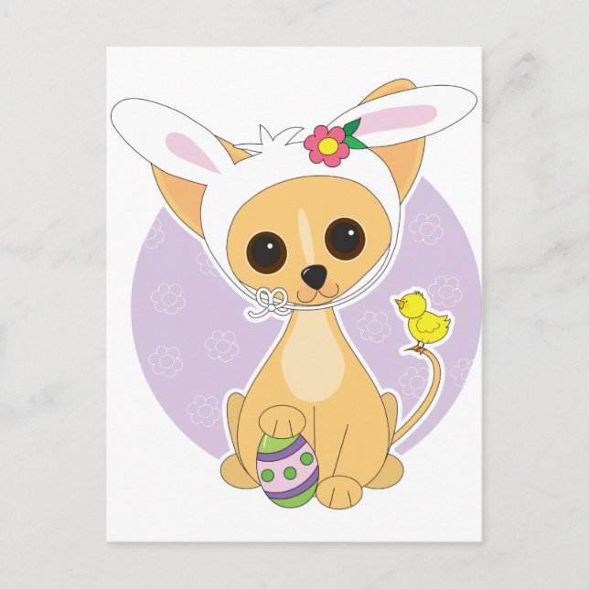 Cartes Pour Fêtes Annuelles Pâques du Chihuahua (Devant)