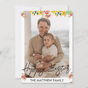 Cartes Pour Fêtes Annuelles Pâques élégante, famille père Calligraphie photo