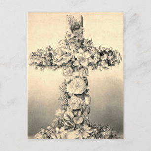 Cartes Pour Fêtes Annuelles Pâques et palmiers Dimanche Croix florale