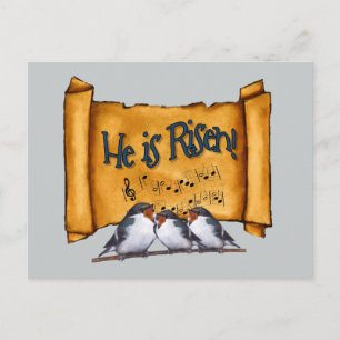 Cartes Pour Fêtes Annuelles Pâques: Il Est Ressuscité ! Old Scroll, chant Oise