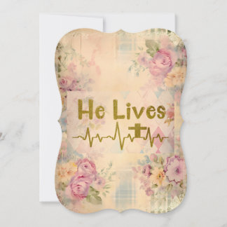 Cartes Pour Fêtes Annuelles Pâques Il Vit Vintage Inspiré Christian
