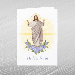 Cartes Pour Fêtes Annuelles Pâques Jaune Jésus chrétien Floral