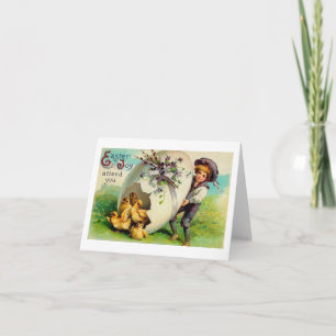 Cartes Pour Fêtes Annuelles Pâques Joie Assister À Pâques Vintage
