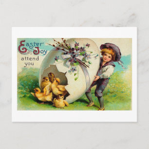 Cartes Pour Fêtes Annuelles Pâques Joie Assister À Pâques Vintage