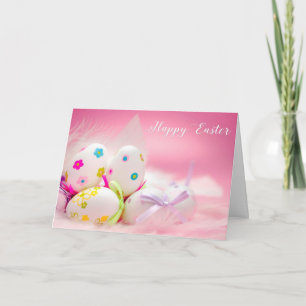 Cartes Pour Fêtes Annuelles Pâques - "jolis oeufs dans le rose" -