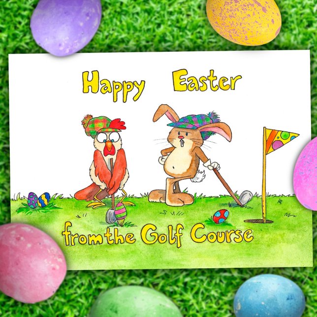 Cartes Pour Fêtes Annuelles Pâques joyeuses pour les golfeurs par Nicole Janes (Créateur téléchargé)