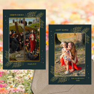 Cartes Pour Fêtes Annuelles Pâques Lent Résurrection de Jésus Famille Photo