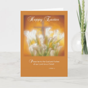 Cartes Pour Fêtes Annuelles Pâques Lillies avec la croix