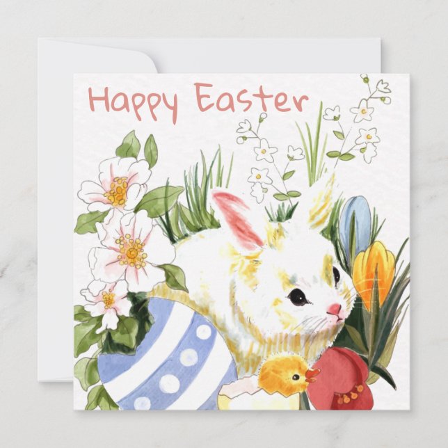 Cartes Pour Fêtes Annuelles Pâques mignon (Devant)