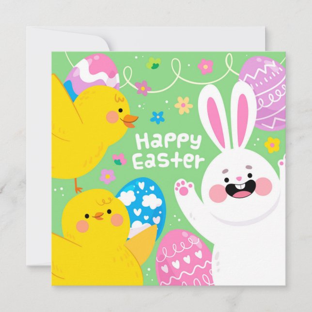 Cartes Pour Fêtes Annuelles Pâques mignonnes (Devant)