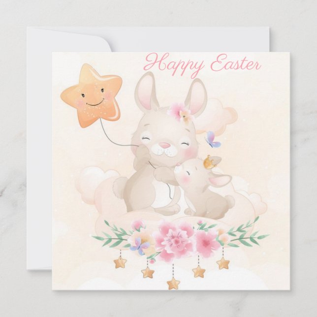 Cartes Pour Fêtes Annuelles Pâques mignonnes (Devant)