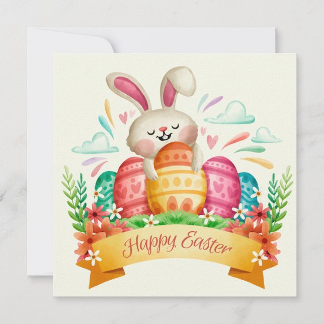 Cartes Pour Fêtes Annuelles Pâques mignonnes (Devant)