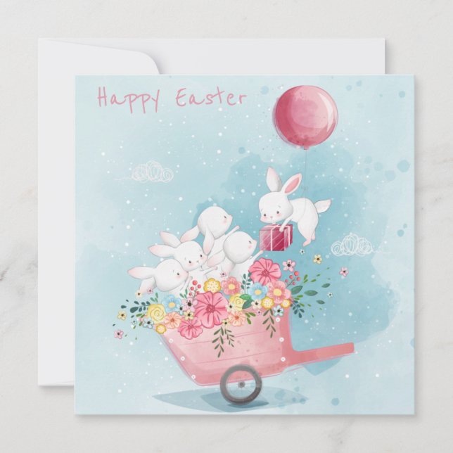 Cartes Pour Fêtes Annuelles Pâques mignonnes (Devant)