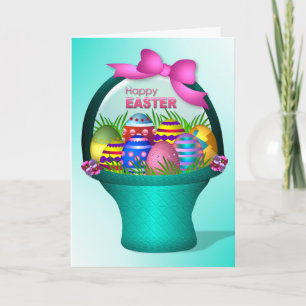 Cartes Pour Fêtes Annuelles Pâques - oeufs colorés
