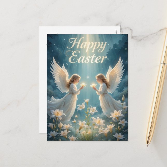 Cartes Pour Fêtes Annuelles Pâques paradisiaques de Pâques (Devant/Arrière en situation)