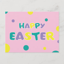 Cartes Pour Fêtes Annuelles Pâques pois Pastel Rose joyeuses