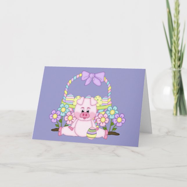 Cartes Pour Fêtes Annuelles Pâques porcine (Devant)