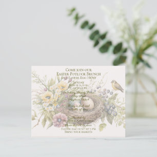 Cartes Pour Fêtes Annuelles Pâques Potluck Brunch Chasse aux oeufs de Pâques I