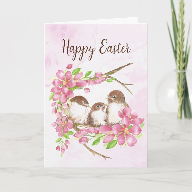 Cartes Pour Fêtes Annuelles Pâques, Printemps, Fleur de cerisiers, Éperviers,  (Devant)