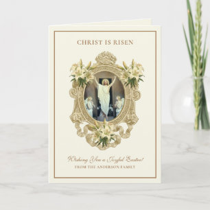 Cartes Pour Fêtes Annuelles Pâques Religieux Résurrection Jésus Christ