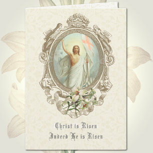 Cartes Pour Fêtes Annuelles Pâques Religieux Résurrection Jésus Prière