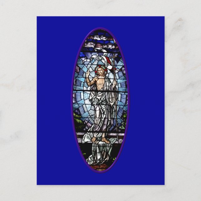 Cartes Pour Fêtes Annuelles Pâques : Résurrection du Vitrail du Christ (Devant)