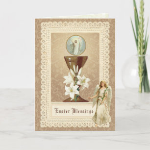 Cartes Pour Fêtes Annuelles Pâques Résurrection Jésus Ange Eucharistie Catholi