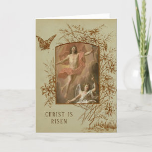 Cartes Pour Fêtes Annuelles  Pâques Résurrection religieuse Bénédiction Prière