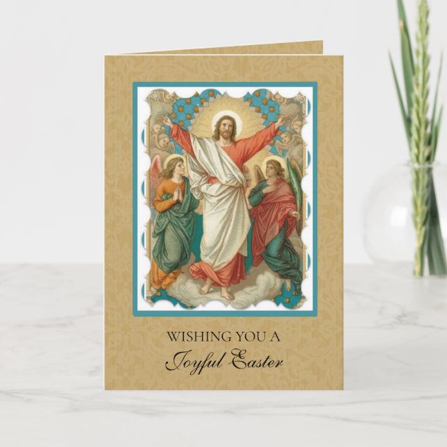 Cartes Pour Fêtes Annuelles Pâques Résurrection religieuse Jésus chrétien (Devant)