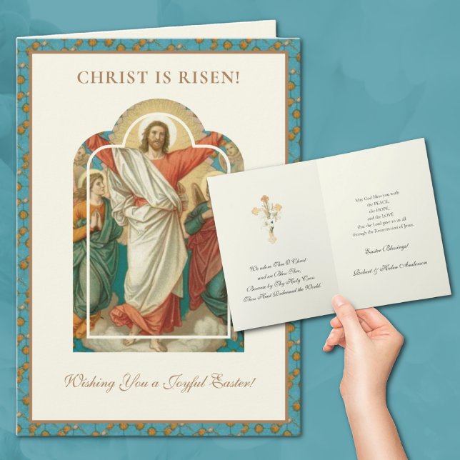Cartes Pour Fêtes Annuelles Pâques Résurrection religieuse Jésus chrétien (Créateur téléchargé)