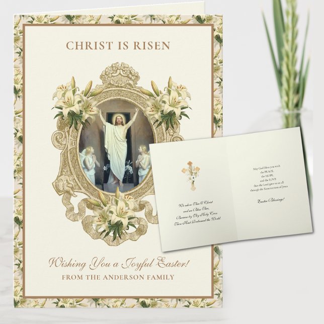 Cartes Pour Fêtes Annuelles Pâques Résurrection religieuse Jésus chrétien (Créateur téléchargé)