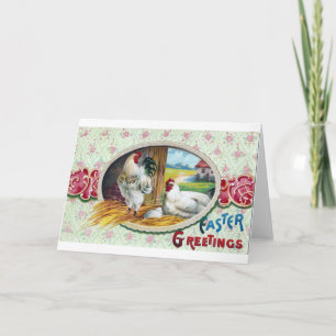 Cartes Pour Fêtes Annuelles Pâques Salutations Poulets