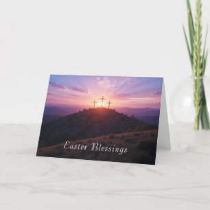 Cartes Pour Fêtes Annuelles Pâques soleil sur la Croix chrétienne Pâques