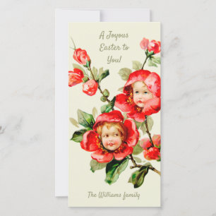 Cartes Pour Fêtes Annuelles Pâques Sweet filles fleurs CC1214 imaginaire flora
