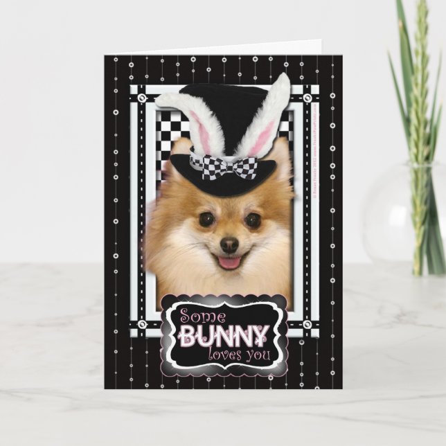 Cartes Pour Fêtes Annuelles Pâques - un certain lapin vous aime - Pomeranian (Devant)