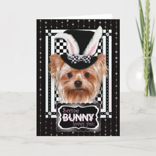 Cartes Pour Fêtes Annuelles Pâques - Un Lapin Vous Aime - Yorkie
